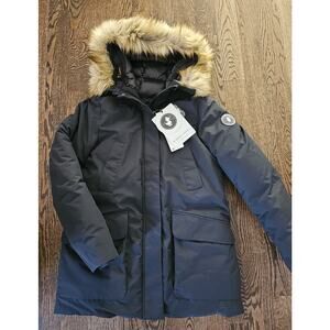 Save The Duck Classic Faux Fur Hooded Arctic Parka Dark Brown Coat $649, S